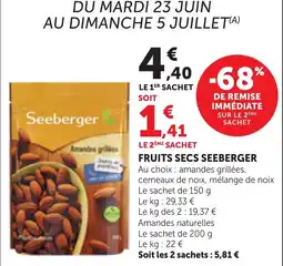 Bi1 FRUITS SECS SEEBERGER offre