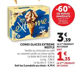 Bi1 CONES GLACES EXTREME NESTLE offre