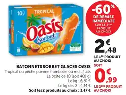 Bi1 BATONNETS SORBET GLACES OASIS offre