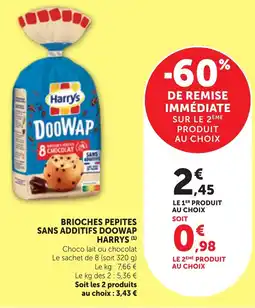 Bi1 BRIOCHES PEPITES SANS ADDITIFS DOOWAP HARRYS offre