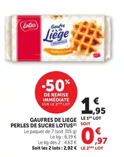 Bi1 GAUFRES DE LIEGE PERLES DE SUCRE LOTUS offre