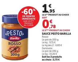 Bi1 SAUCE PESTO BARILLA offre