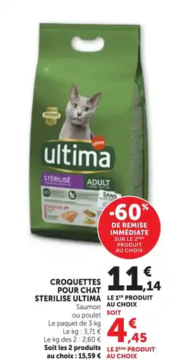 Bi1 CROQUETTES POUR CHAT STERILISE ULTIMA offre