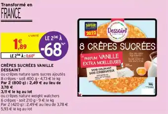 Intermarché Crêpes sucrées vanille dessaint offre