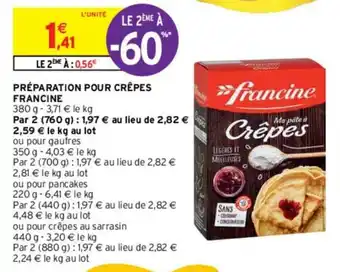 Intermarché Préparation pour crêpes francine offre