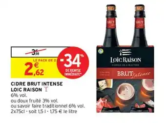 Intermarché Cidre brut intense loic raison offre