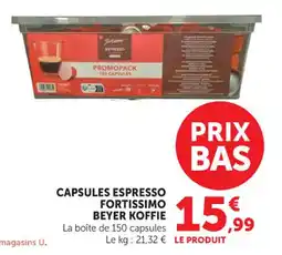 Hyper U Capsules espresso fortissimo beyer koffie offre