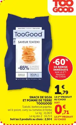 Hyper U Snack de soja et pomme de terre toogood offre