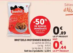 Hyper U Bretzels moyennes boehli offre