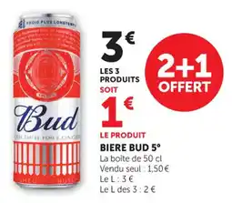 Hyper U Biere bud 5° offre