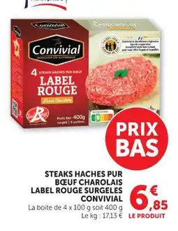 Hyper U Steaks haches pur bœuf charolais label rouge surgeles convivial offre