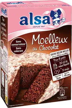 Auchan Alsa préparation gâteau moelleux chocolat alsa offre