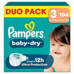 Auchan Pampers duo pack baby dry pampers offre