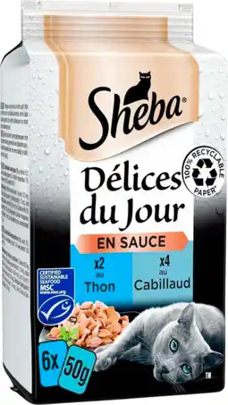 Auchan Sheba pâté en sauce au poisson délices du jour sheba offre