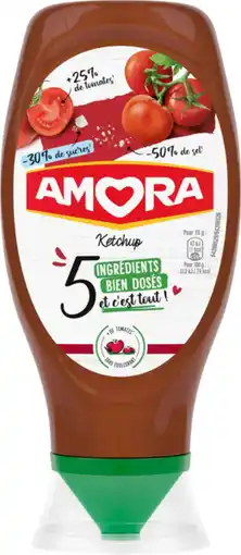 Auchan Amora ketchup 5 ingredients amora offre