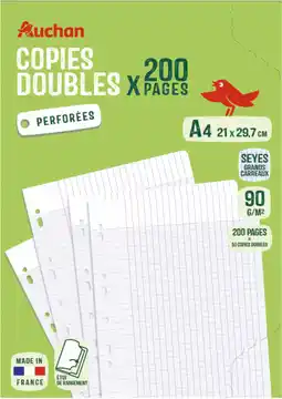 Auchan Auchan lot de 50 copies doubles auchan offre