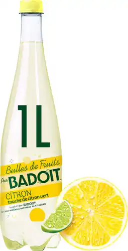 Auchan Badoit eau aromatisée badoit citron touche de citron vert offre
