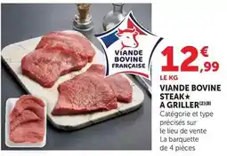 Hyper U Viande bovine steak a griller offre