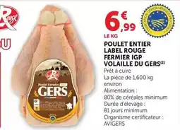Hyper U Gers - poulet entier label rouge fermier igp volaille offre