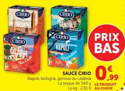 Hyper U Sauce cirio offre