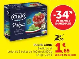 Hyper U Pulpe cirio offre