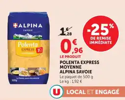 Hyper U Polenta express moyenne alpina savoie offre