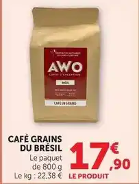 Super U Café grains du brésil offre