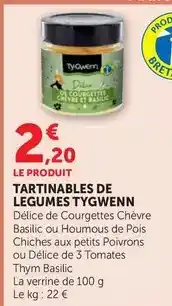 Super U Tartinables de legumes offre