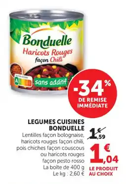 Hyper U Legumes cuisines bonduelle offre