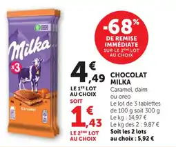 Hyper U Chocolat milka offre