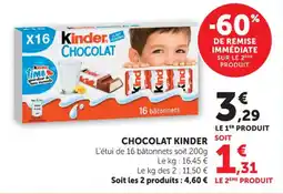 Hyper U Chocolat kinder offre