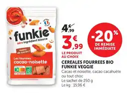 Hyper U Cereales fourrees bio funkie veggie offre