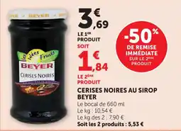 Hyper U Cerises noires au sirop beyer offre