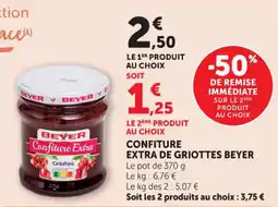 Hyper U Confiture extra de griottes beyer offre