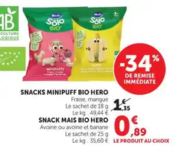 Hyper U Snacks minipuff bio hero offre