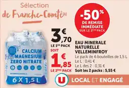 Hyper U Eau minerale naturelle velleminfroy offre