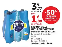 Hyper U Eau minerale naturelle gazeuse perrier fines bulles offre