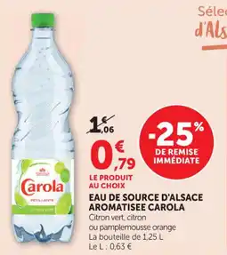 Hyper U Eau de source d'alsace aromatisee carola offre