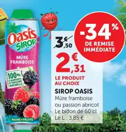 Hyper U Sirop oasis offre