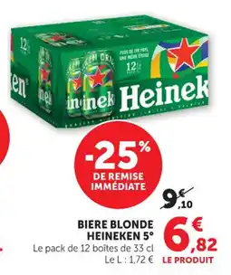 Hyper U Biere blonde heineken 5° offre