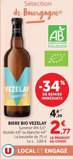 Hyper U Biere bio vezelay offre