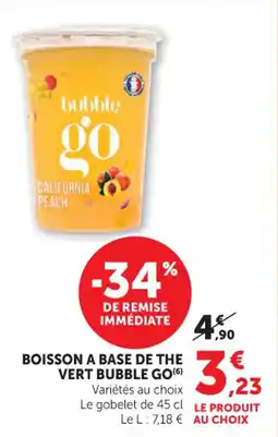 Hyper U Boisson a base de the vert bubble go offre