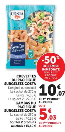 Hyper U Crevettes du pacifique surgelees costa offre