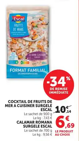 Hyper U Cocktail de fruits de mer a cuisiner surgele escal offre