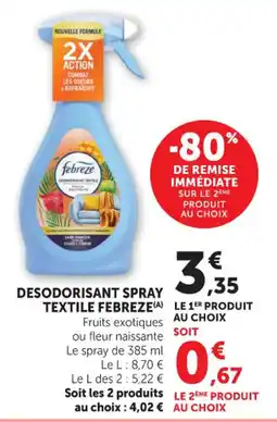 Hyper U Desodorisant spray textile febreze offre