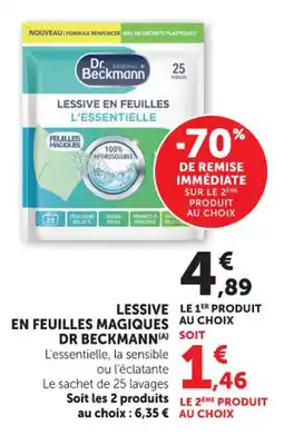 Hyper U Lessive en feuilles magiques dr beckmann offre