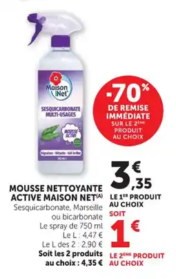 Hyper U Mousse nettoyante active maison net offre