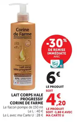 Hyper U Lait corps hale progressif corine de farme offre
