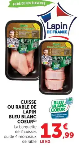 Hyper U Cuisse ou rable de lapin bleu blanc coeur offre