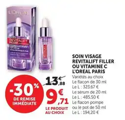 U Express Soin visage revitalift filler ou vitamine c l'oreal paris offre